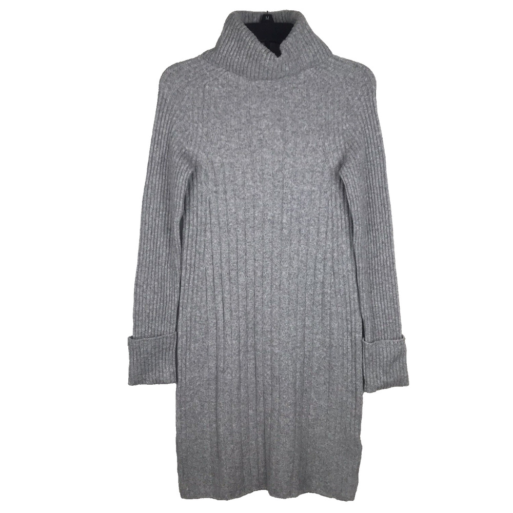 NWT Banana Republic Sweater Dress Turtleneck Long Sleeve Gray Cotton Cashmere XS